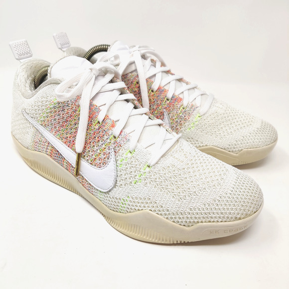 Nike Kobe 11 Elite Low 4KB White Horse Shoes Size 8.5 Pink White Flyknit Rare - Picture 1 of 16